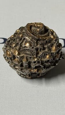 Vintage Jerusalem Old City Metal Miniature Sculpture Sphere Souvenir Figurine - Thumbnail 4