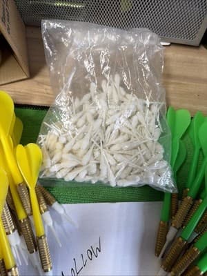 79 Soft Tip Darts Lot Brass Barrels + Extra Tips Yellow Green Red Blue - Thumbnail 9