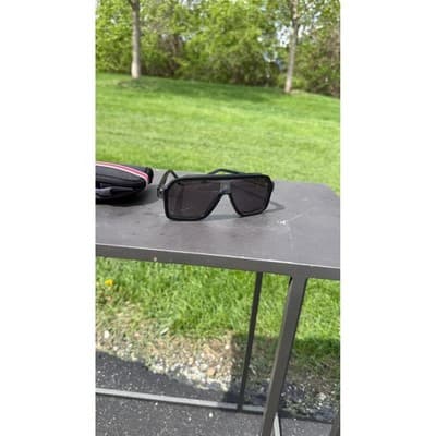 Carrera Black Navigator Sunglasses with Branded Soft Case Flat Top Sporty Style - Thumbnail 3