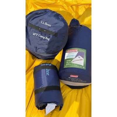 Coleman Brazos 20-40F Sleeping Bag LL Bean 40F Camp Bag & Sleeping Pad Set Navy - Thumbnail 10
