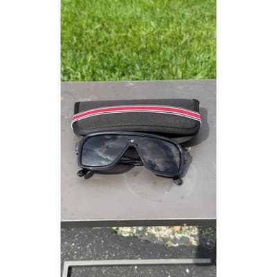 Carrera Black Navigator Sunglasses with Branded Soft Case Flat Top Sporty Style - Thumbnail 10