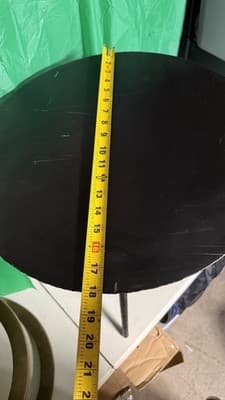 Round Black Metal End Table 23” Tall 18” Top 3-Leg Accent Table - Thumbnail 8