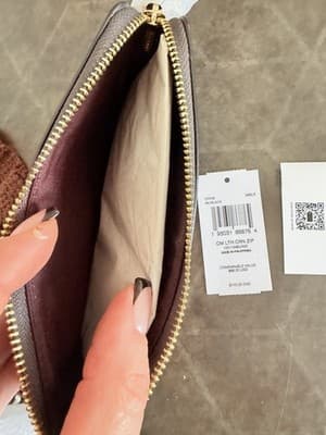 Coach Leather Corner Zip Wristlet Monogram Print NWT - Thumbnail 3