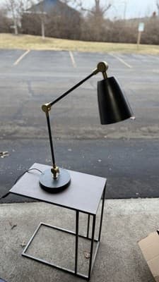 Crate & Barrel JL LY-2020 Black Brass Desk Table Lamp Adjustable - Thumbnail 3