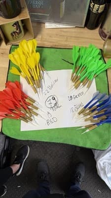 79 Soft Tip Darts Lot Brass Barrels + Extra Tips Yellow Green Red Blue