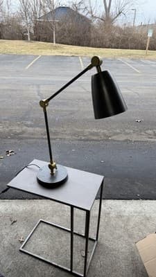 Crate & Barrel JL LY-2020 Black Brass Desk Table Lamp Adjustable - Thumbnail 2