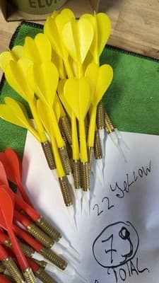 79 Soft Tip Darts Lot Brass Barrels + Extra Tips Yellow Green Red Blue - Thumbnail 4