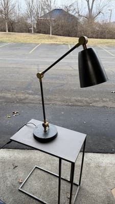 Crate & Barrel JL LY-2020 Black Brass Desk Table Lamp Adjustable - Thumbnail 6