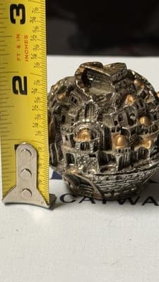 Vintage Jerusalem Old City Metal Miniature Sculpture Sphere Souvenir Figurine - Thumbnail 12