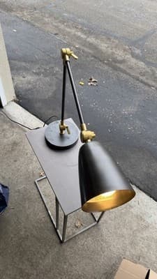 Crate & Barrel JL LY-2020 Black Brass Desk Table Lamp Adjustable - Thumbnail 8