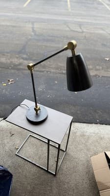 Crate & Barrel JL LY-2020 Black Brass Desk Table Lamp Adjustable - Thumbnail 4