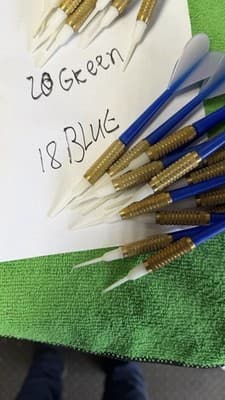 79 Soft Tip Darts Lot Brass Barrels + Extra Tips Yellow Green Red Blue - Thumbnail 8