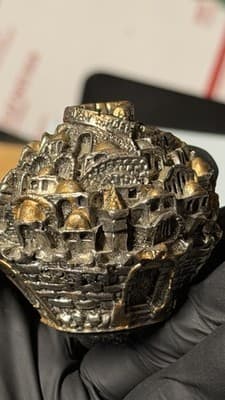 Vintage Jerusalem Old City Metal Miniature Sculpture Sphere Souvenir Figurine - Thumbnail 9