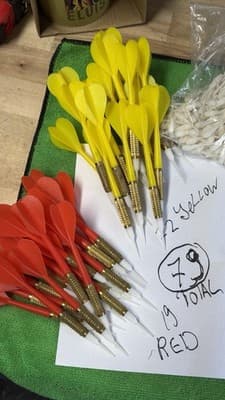 79 Soft Tip Darts Lot Brass Barrels + Extra Tips Yellow Green Red Blue - Thumbnail 13
