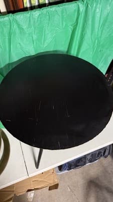 Round Black Metal End Table 23” Tall 18” Top 3-Leg Accent Table - Thumbnail 3