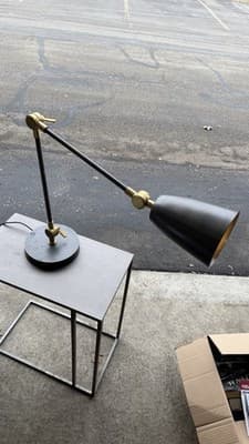 Crate & Barrel JL LY-2020 Black Brass Desk Table Lamp Adjustable - Thumbnail 7