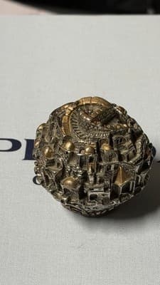Vintage Jerusalem Old City Metal Miniature Sculpture Sphere Souvenir Figurine - Thumbnail 6