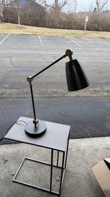 Crate & Barrel JL LY-2020 Black Brass Desk Table Lamp Adjustable