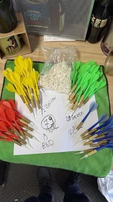 79 Soft Tip Darts Lot Brass Barrels + Extra Tips Yellow Green Red Blue - Thumbnail 10