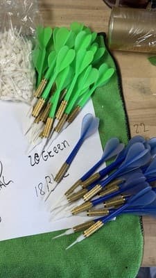 79 Soft Tip Darts Lot Brass Barrels + Extra Tips Yellow Green Red Blue - Thumbnail 12