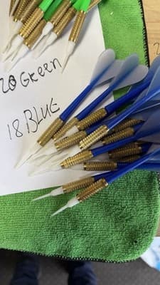 79 Soft Tip Darts Lot Brass Barrels + Extra Tips Yellow Green Red Blue - Thumbnail 7