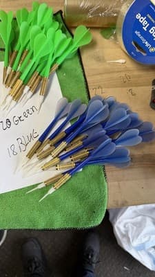79 Soft Tip Darts Lot Brass Barrels + Extra Tips Yellow Green Red Blue - Thumbnail 6