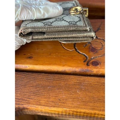Vintage Gucci GG Supreme Monogram Bifold Wallet Brown Leather Interlocking G Log - Thumbnail 16