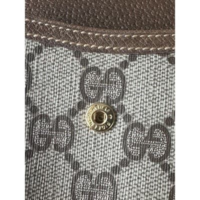 Vintage Gucci GG Supreme Monogram Bifold Wallet Brown Leather Interlocking G Log - Thumbnail 17