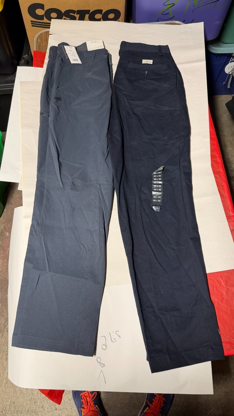 Men’s Pants Set Eddie Bauer 32x32 + Polo 30x32 Navy/Blue Outdoor Chino Lot