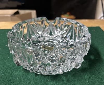 Vintage German Lead Crystal Ashtray Bleikristall 24% PbO Cut Glass 5.5”