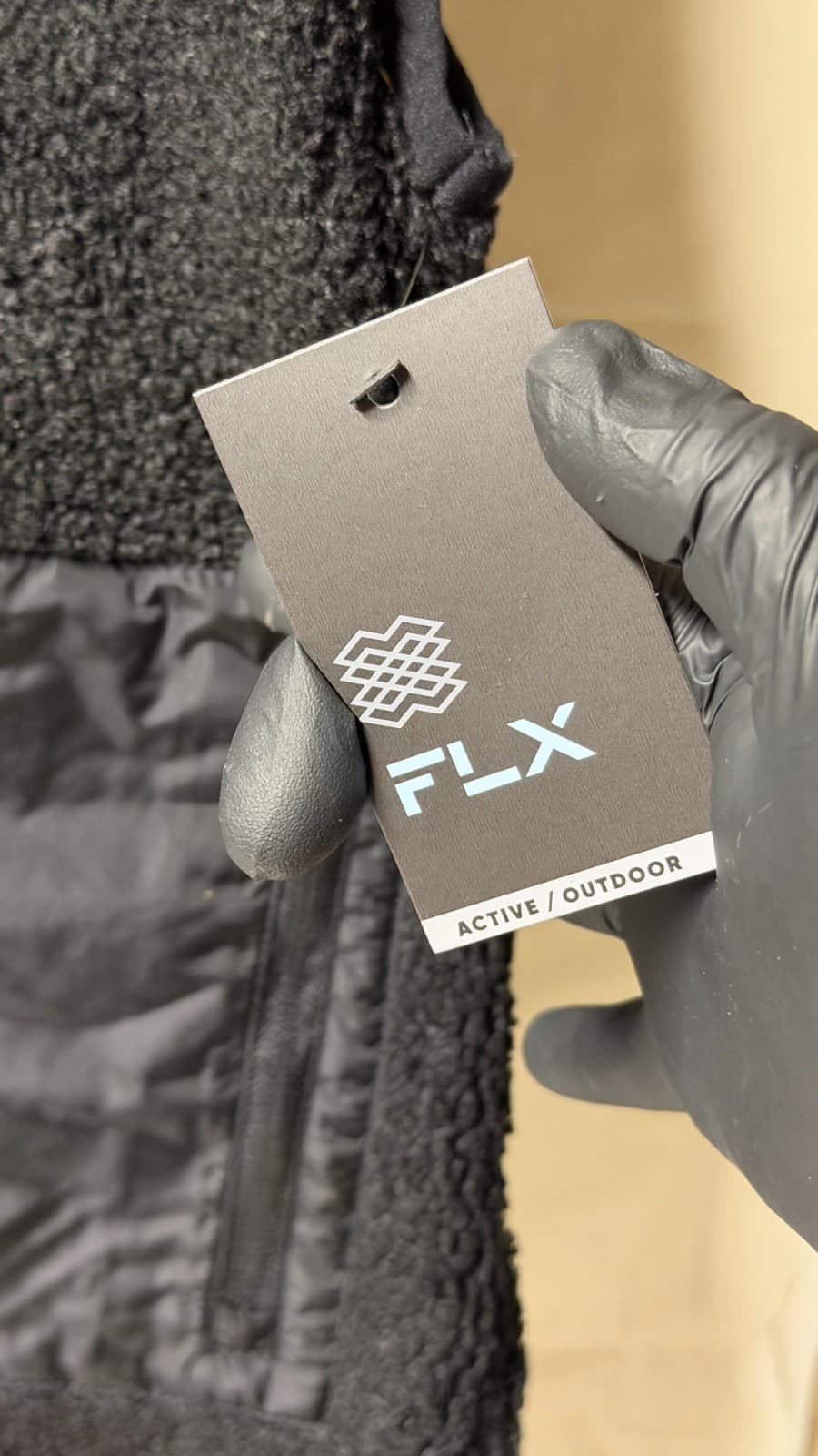 FLX Sherpa Fleece Vest Black Size S New With Tags Zip Pockets Warm - Thumbnail 4