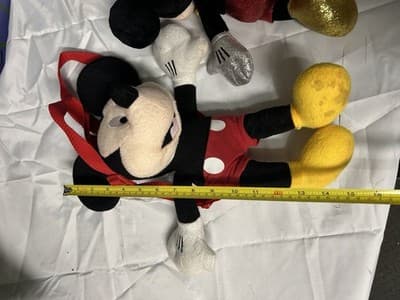 Disney Mickey Mouse Plush Backpack & Glitter Plush Toy Lot ~14–16” - Thumbnail 4