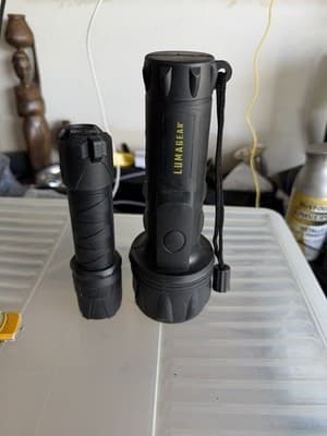 Set of 2 Flashlights LumaGear & Workforce LED Handheld Spotlights Tested