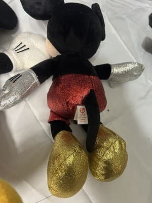 Disney Mickey Mouse Plush Backpack & Glitter Plush Toy Lot ~14–16” - Thumbnail 2