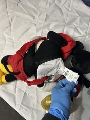 Disney Mickey Mouse Plush Backpack & Glitter Plush Toy Lot ~14–16” - Thumbnail 3
