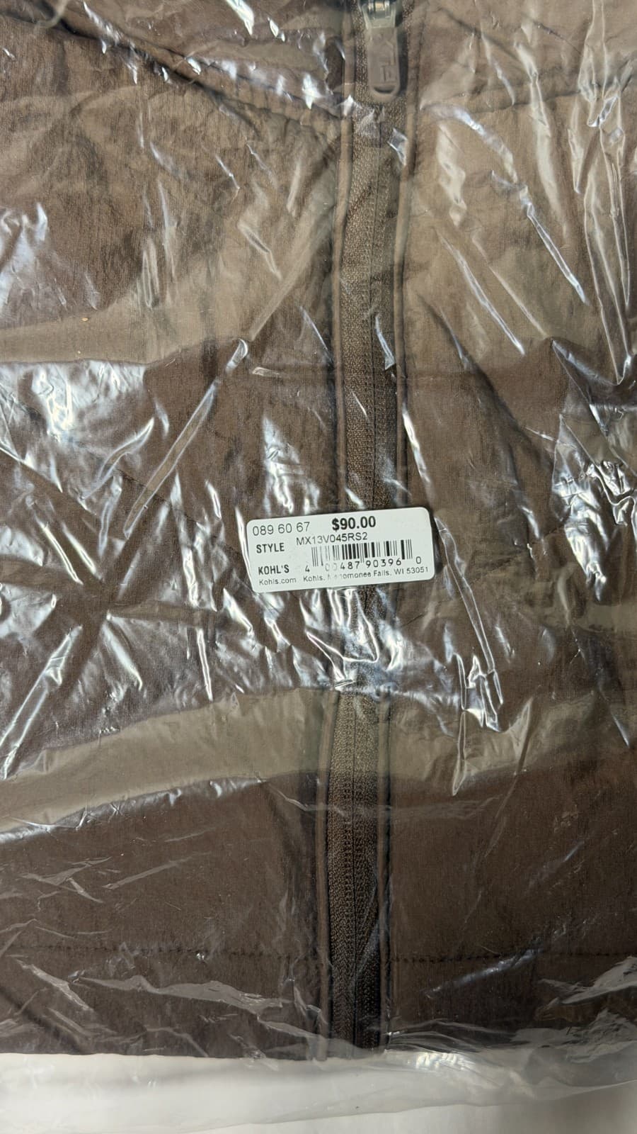 FLX Men’s Puffer Jacket Brown Size M Lightweight Quilted Zip Up NWT - Thumbnail 10