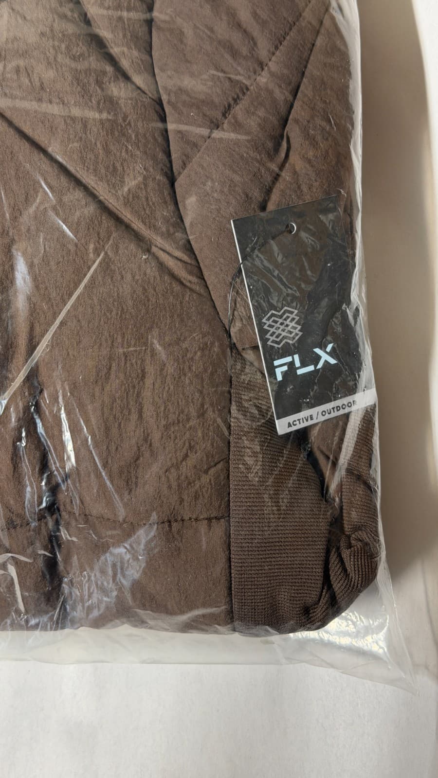 FLX Men’s Puffer Jacket Brown Size M Lightweight Quilted Zip Up NWT - Thumbnail 9