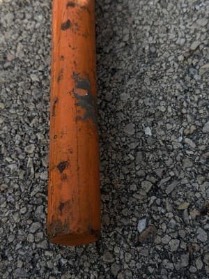 Vintage Wooden Canoe Paddle 14 ft Orange Painted Boat Oar - Thumbnail 6