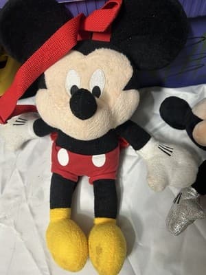 Disney Mickey Mouse Plush Backpack & Glitter Plush Toy Lot ~14–16” - Thumbnail 6