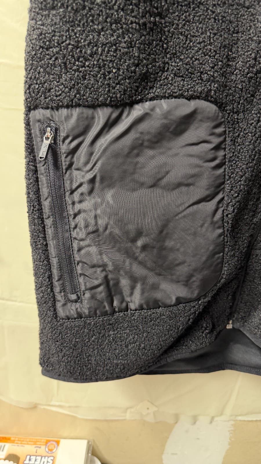 FLX Sherpa Fleece Vest Black Size S New With Tags Zip Pockets Warm - Thumbnail 6