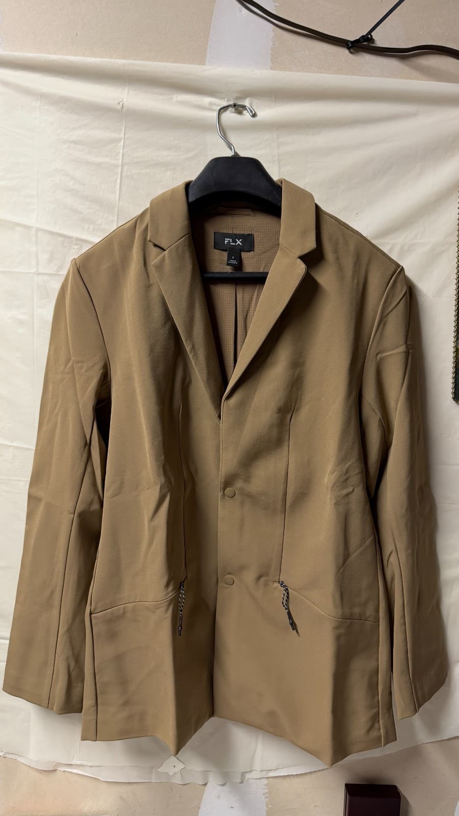 FLX Men’s Blazer Jacket Size S Tan Stretch Casual Urban Style NWT $135