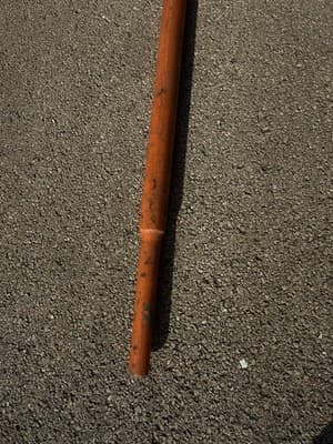 Vintage Wooden Canoe Paddle 14 ft Orange Painted Boat Oar - Thumbnail 2