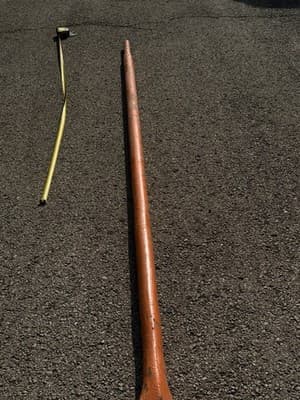 Vintage Wooden Canoe Paddle 14 ft Orange Painted Boat Oar - Thumbnail 9