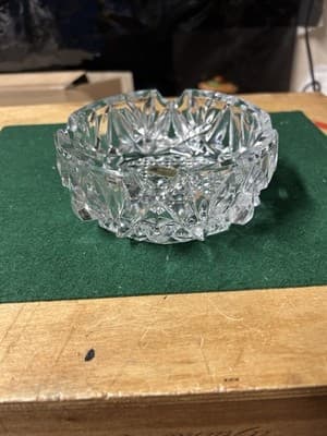 Vintage German Lead Crystal Ashtray Bleikristall 24% PbO Cut Glass 5.5” - Thumbnail 4