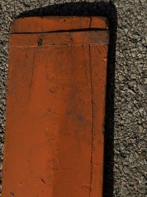 Vintage Wooden Canoe Paddle 14 ft Orange Painted Boat Oar - Thumbnail 10
