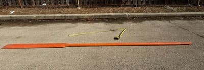 Vintage Wooden Canoe Paddle 14 ft Orange Painted Boat Oar