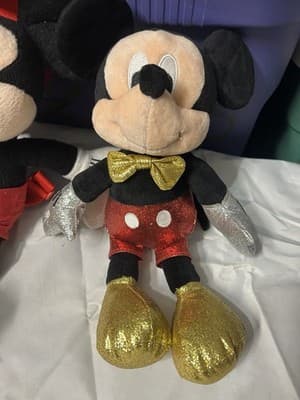 Disney Mickey Mouse Plush Backpack & Glitter Plush Toy Lot ~14–16” - Thumbnail 7