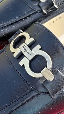 Salvatore Ferragamo Morning Loafers Black Nappa Leather Womens 5 B Italy - Thumbnail 3