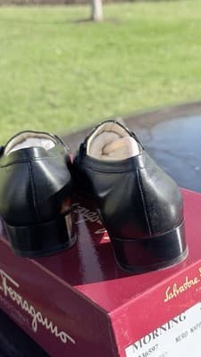 Salvatore Ferragamo Morning Loafers Black Nappa Leather Womens 5 B Italy - Thumbnail 10