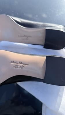 Salvatore Ferragamo Morning Loafers Black Nappa Leather Womens 5 B Italy - Thumbnail 12